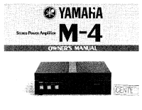 Yamaha M4 - Owners Manual 